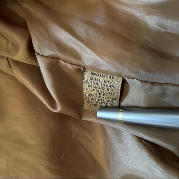 Brown Vegan Leather Moto Jacket with Stand-Up Collar - Picture 6 of 6